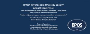 8 March 2018 - British Psychosocial Oncology Society Annual Conference